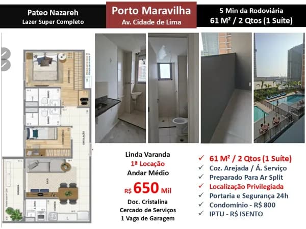 Apto Centro Porto Maravilha Pateo Nazareh 61M²