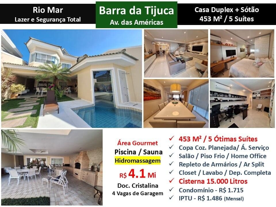 Casa Barra da Tijuca Rio Mar 453M²
