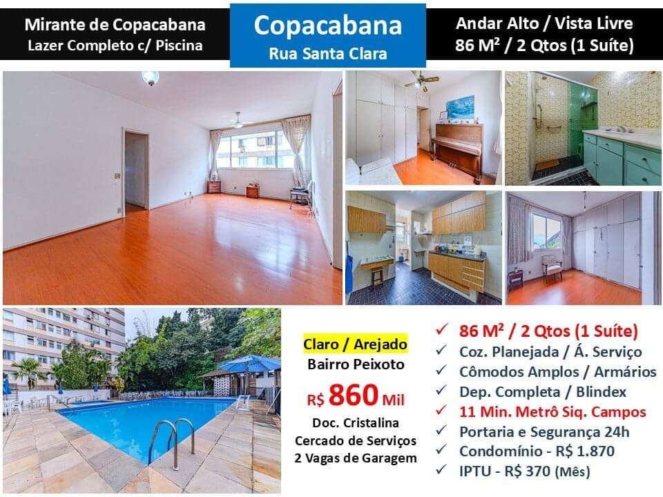 Apto Copacabana Santa Clara Mirante Copacabana 86M² 2