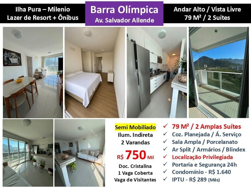 Apto Barra Olímpica Ilha Pura Milenio 79M²