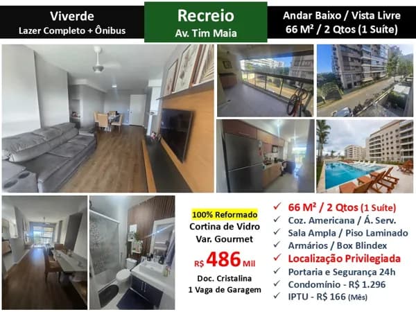 Apto Recreio Zico Viverde 66M²