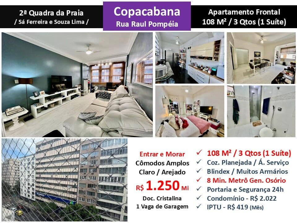 Apto Copacabana Raul Pompéia 108M²