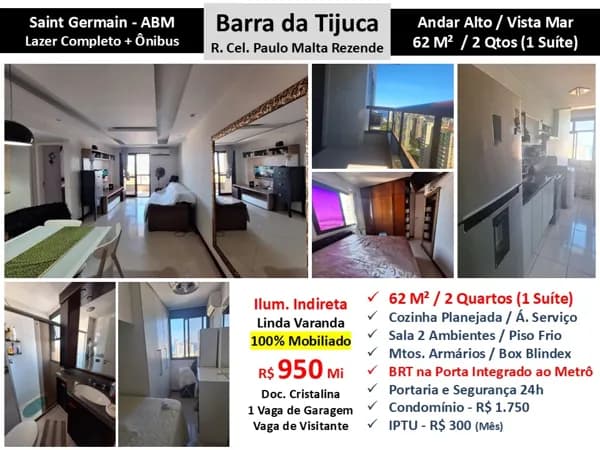Apto Barra da Tijuca ABM Saint Germain 62M²