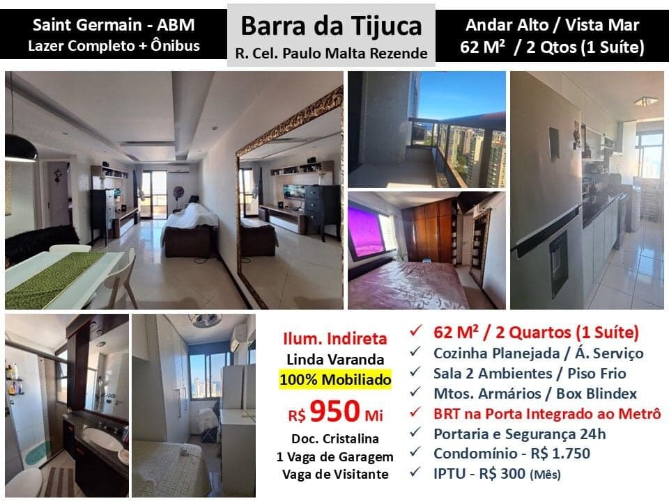 Apto Barra da Tijuca ABM Saint Germain 62M²