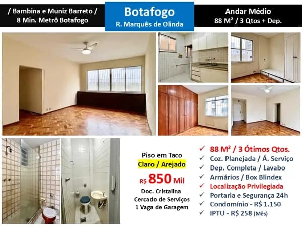 Apto Botafogo Marquês de Olinda 88M² 2