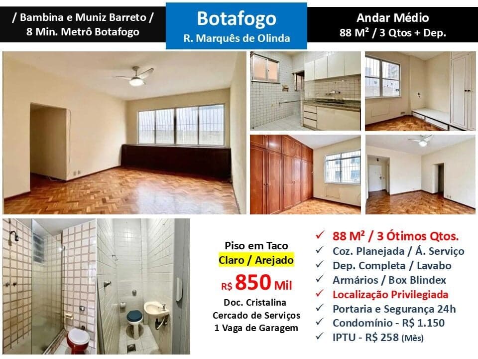Apto Botafogo Marquês de Olinda 88M² 2