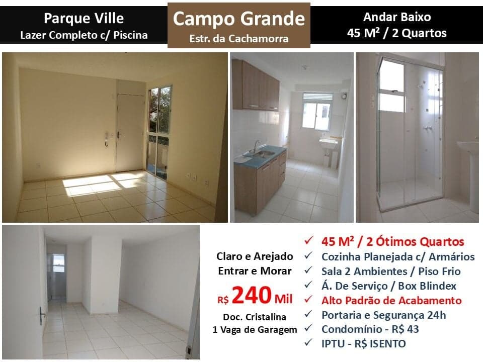 Apto Campo Grande Cachamorra Parque Ville 45M²