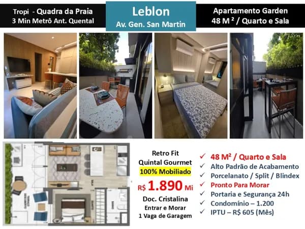 Apto Leblon San Martin Tropi 48M² Garden