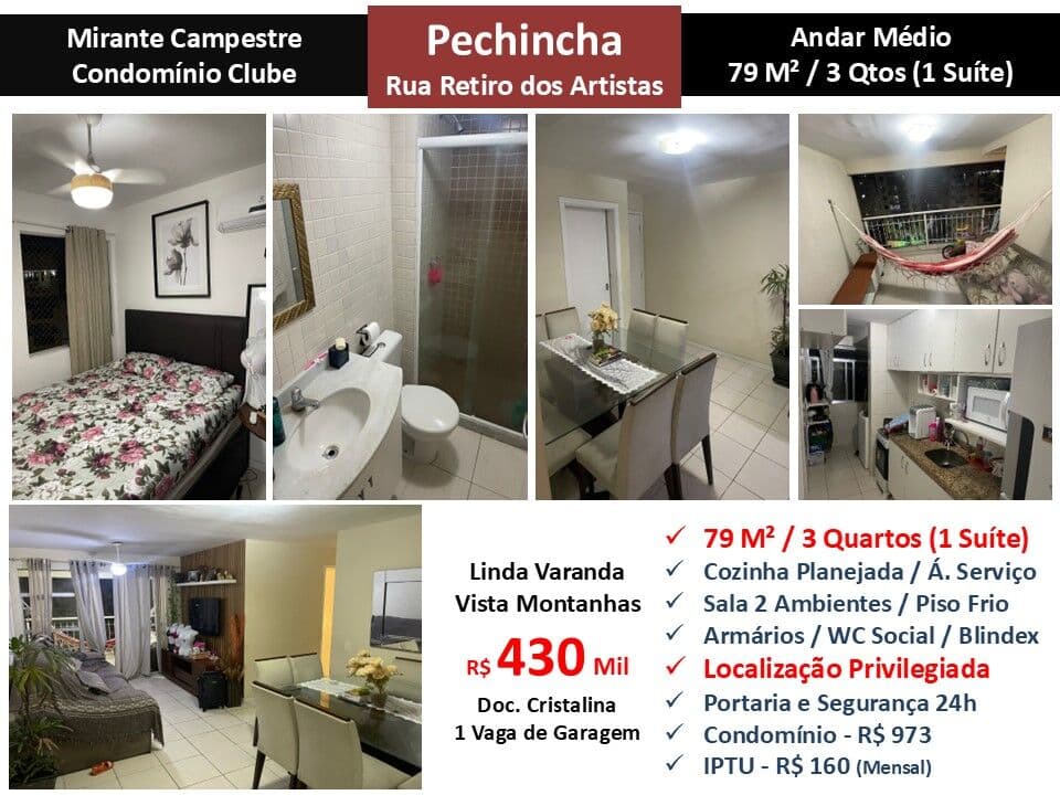 Apto JPA Pechincha Mirante Campestre 79M²