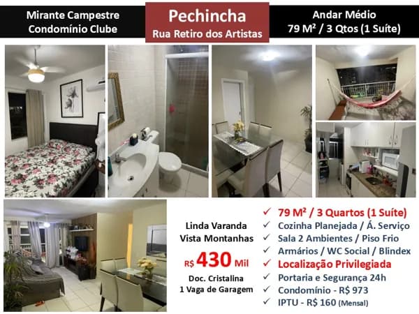 Apto JPA Pechincha Mirante Campestre 79M²