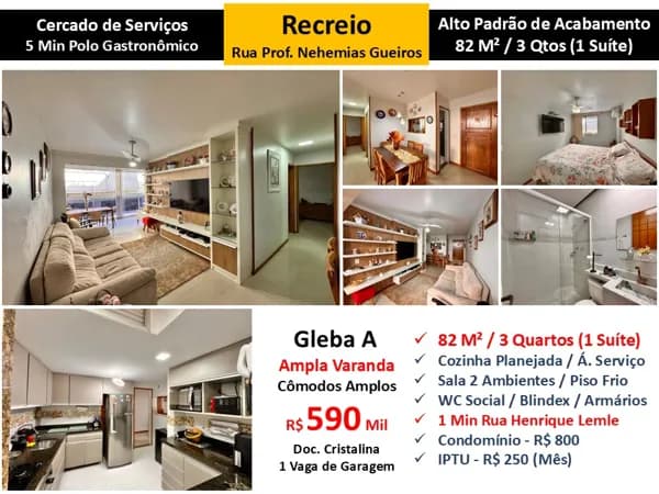 Apto Recreio Gleba A Nehemias Gueiros 82M²