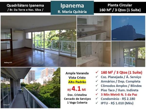 Apto Ipanema Maria Quitéria 160M²