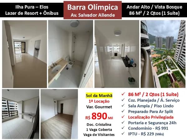 Apto Barra Olímpica Ilha Pura Elos 86M²