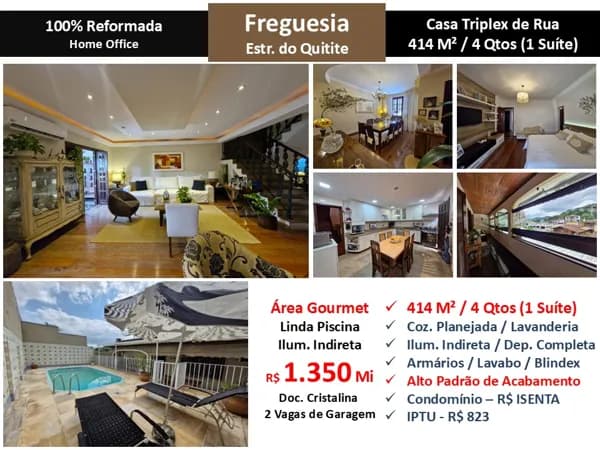 Casa JPA Freguesia Estrada do Quitite 414M²