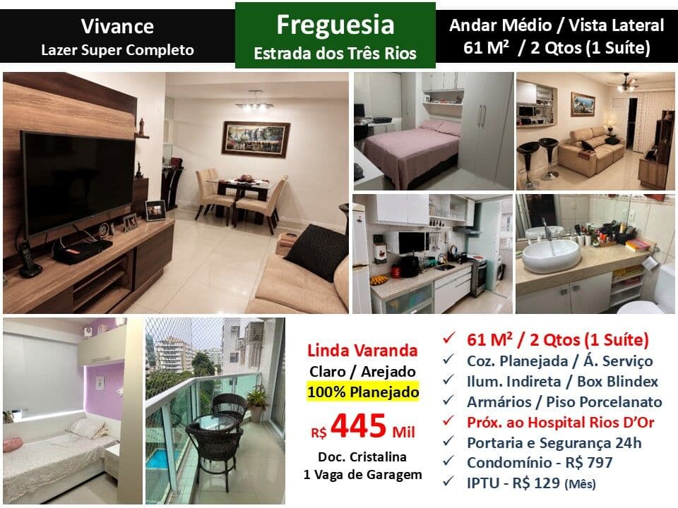 Apto JPA Freguesia Três Rios Vivance 61M²