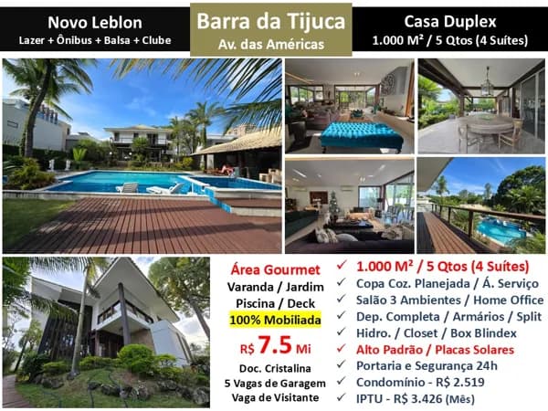 Casa Barra da Tijuca Novo Leblon 1000M² 2
