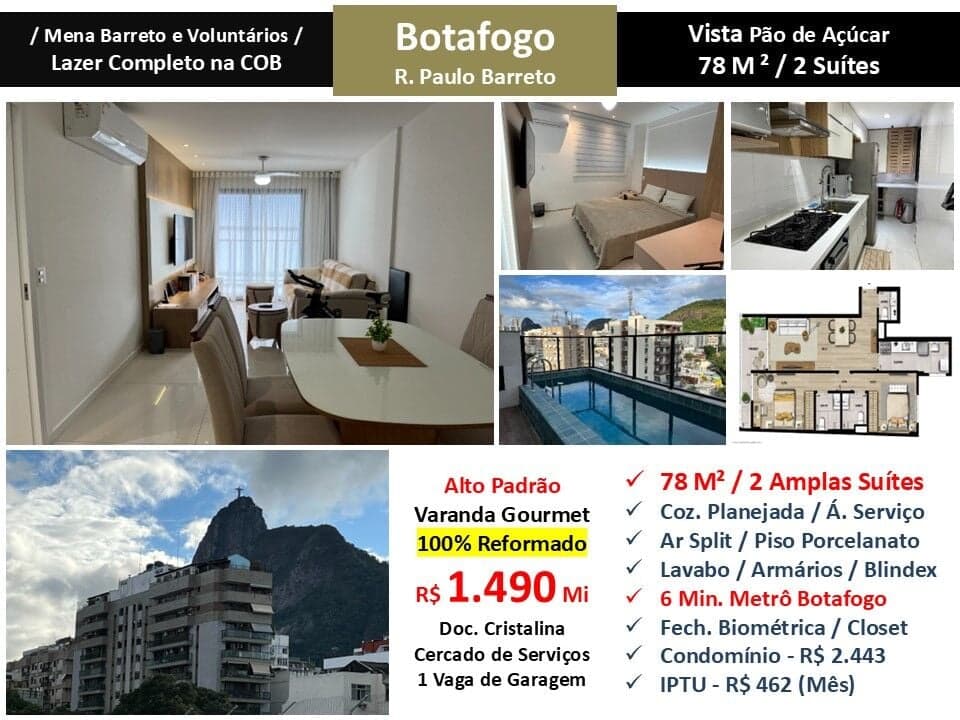 Apto Botafogo Paulo Barreto 78M²