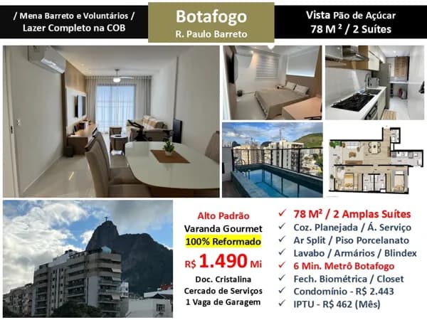Apto Botafogo Paulo Barreto 78M²