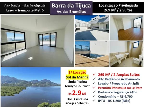 Cob Barra da Tijuca Be Península 269M²