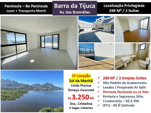 Cob Barra da Tijuca Be Península 269M²