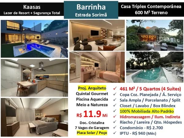 Casa Barra da Tijuca Barrinha Sorimã Kaasas 461M²