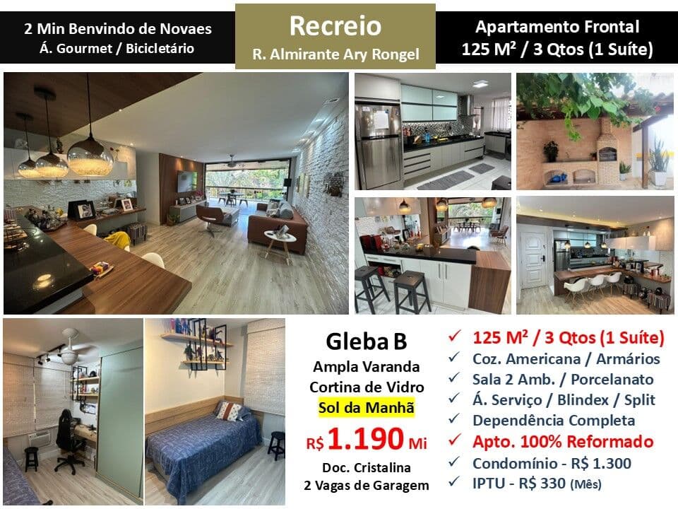 Apto Recreio Gleba B Almirante Ary Rongel 125M²