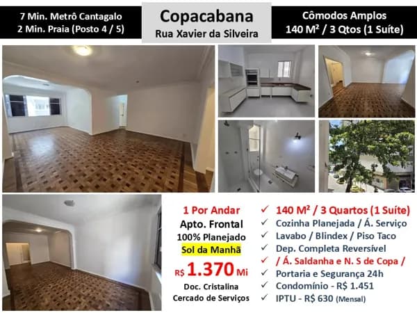 Apto Copacabana Xavier da Silveira 140M² 2