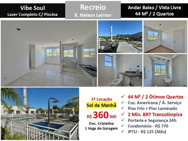 Apto Recreio Vibe Soul 44M²