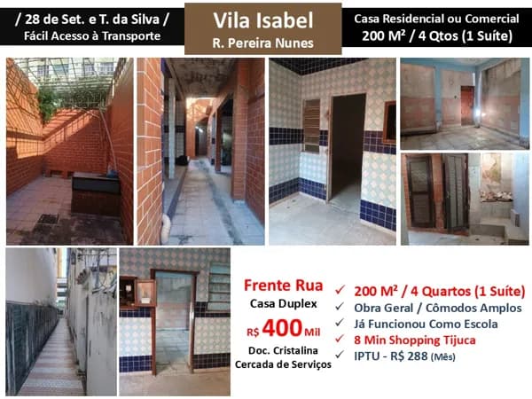 Casa Vila Isabel Pereira Nunes 200M²