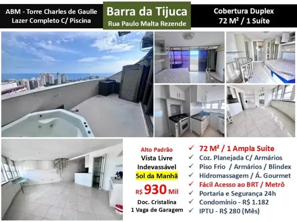 Cob Barra da Tijuca Torre Charles Gaulle 72M²