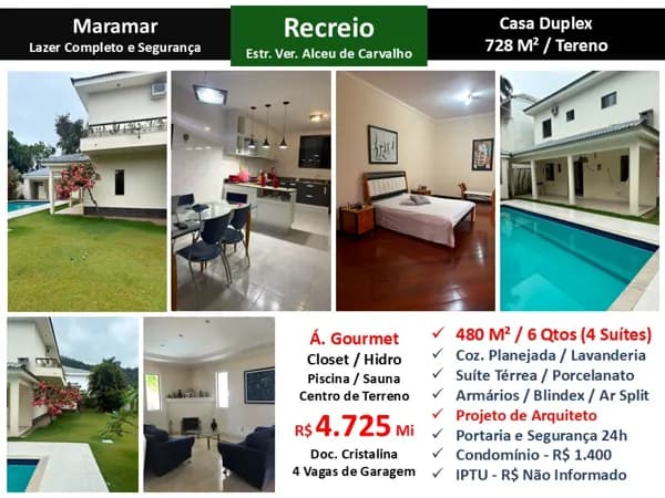 Casa Recreio Maramar 480M²