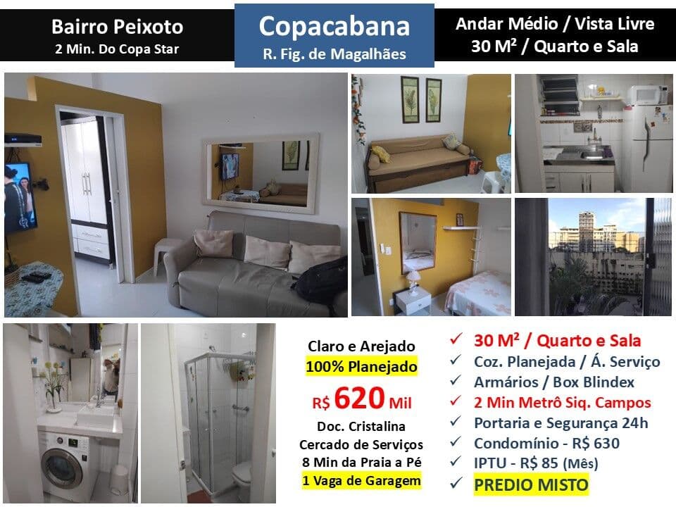 Apto Copacabana Fig. Magalhães 30M²