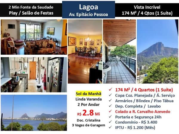 Apto Lagoa Epitácio Pessoa 174M²