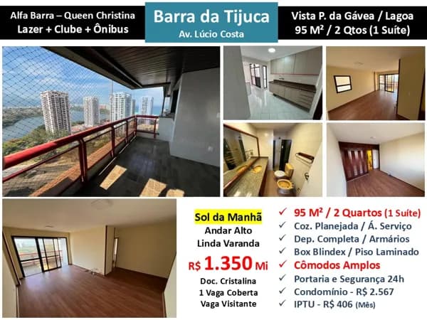 Apto Barra da Tijuca Praia Alfabarra Queen Christina 95M²