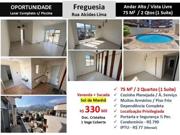 Apto JPA Freguesia Alcides Lima 75M²