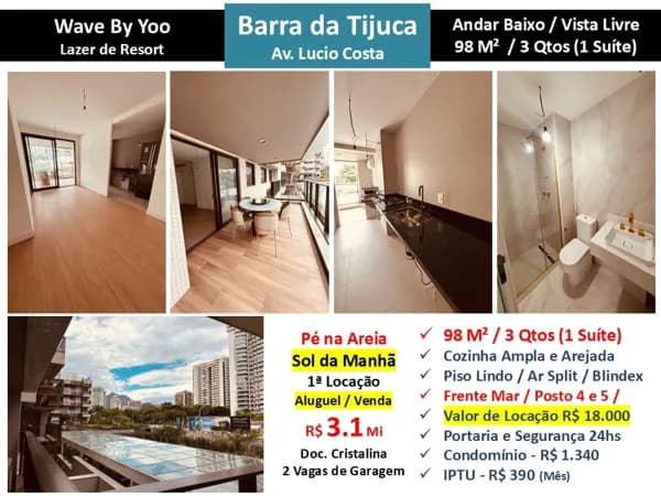 Apto Barra da Tijuca Praia Wave By Yoo 98M²