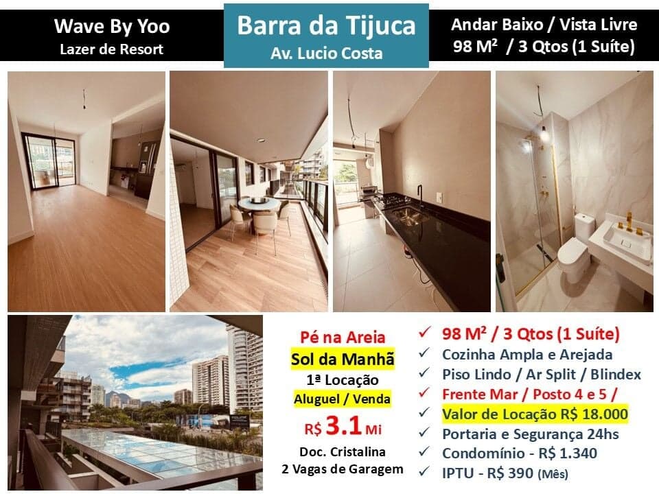 Apto Barra da Tijuca Praia Wave By Yoo 98M²