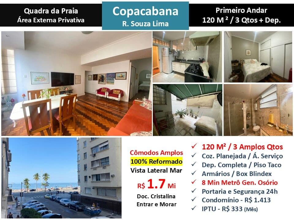 Apto Copacabana Souza Lima 120M²