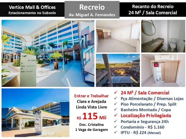Sala Recreio Vertice 25M²