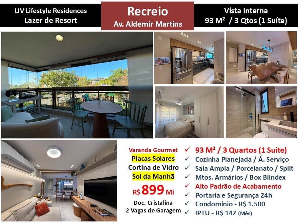 Apto Recreio Liv 93M²