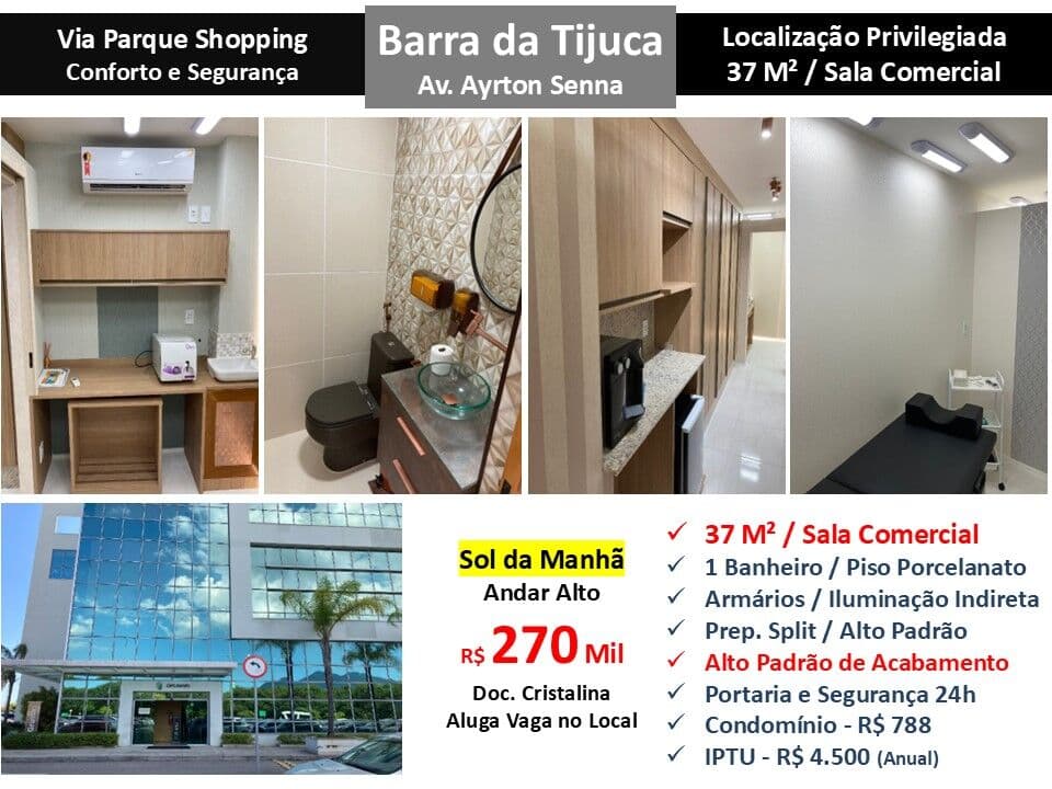 Sala Barra da Tijuca Via Parque 37M²