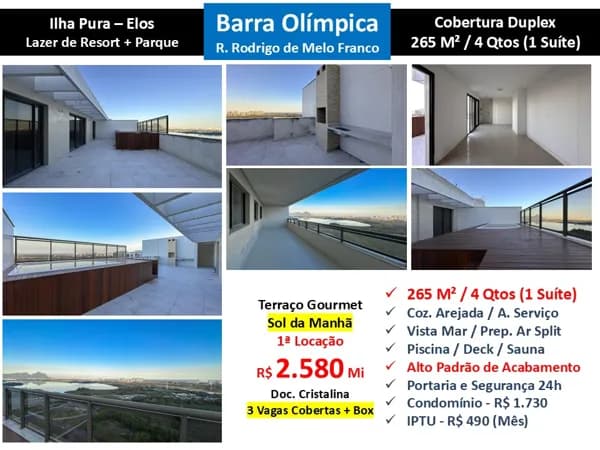 Cob Barra Olímpica Ilha Pura Elos 265M²