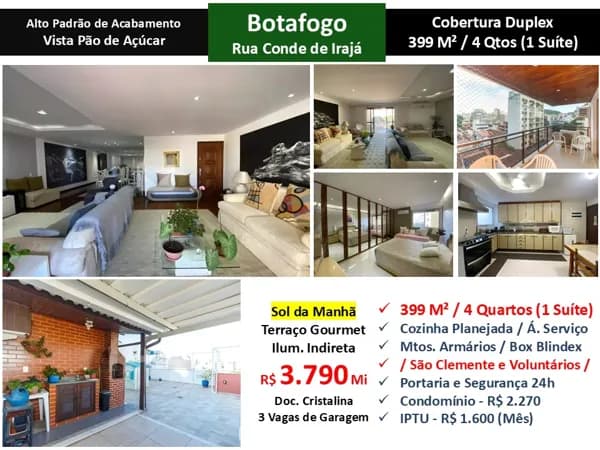 Cob Botafogo Conde de Irajá Belle Ville 399M²