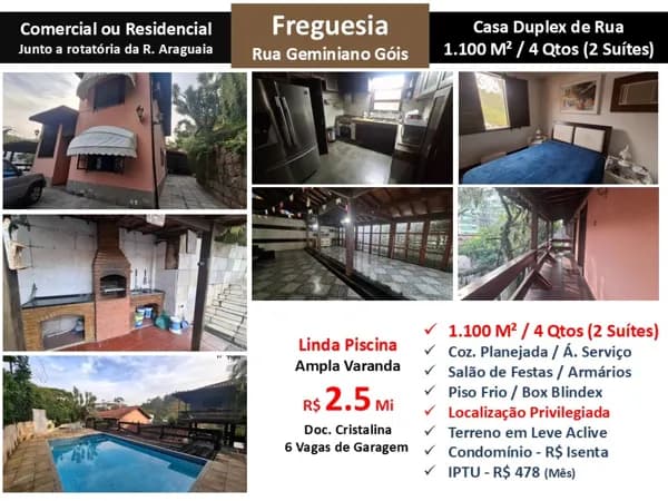 Casa JPA Freguesia Geminiano Góis 1100M²