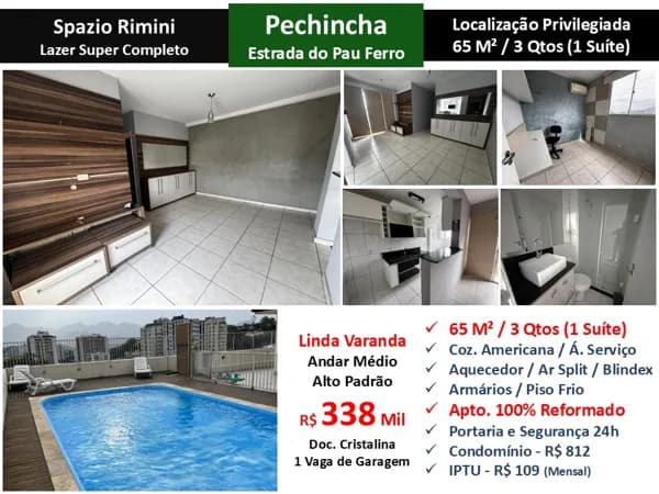 Apto JPA Pechincha Spazio Rimini 65M²
