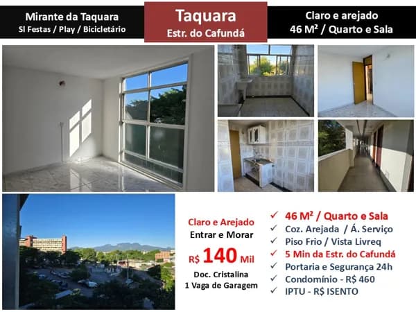 Apto JPA Taquara Cafundá Mirante da Taquara 46M²
