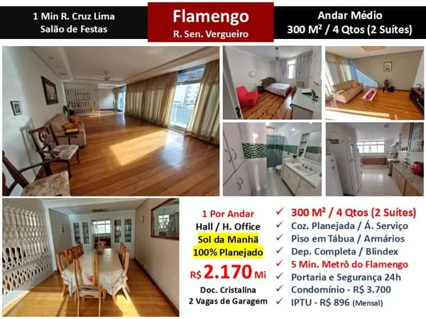 Apto Flamengo Sen. Vergueiro 300M²