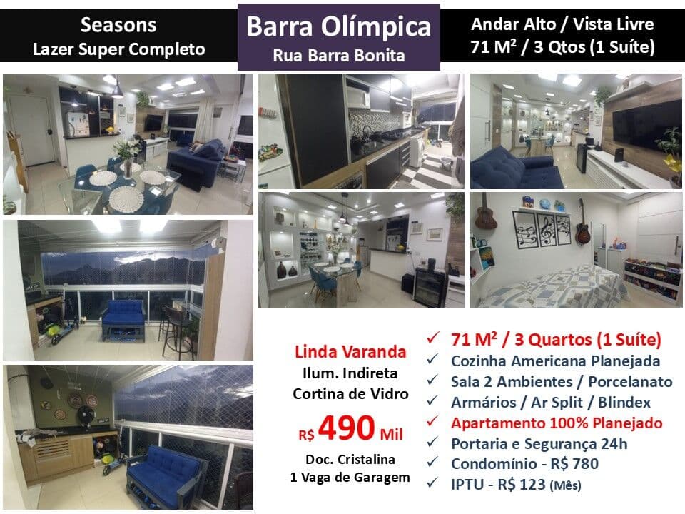 Apto Barra Olímpica Seasons 71M²