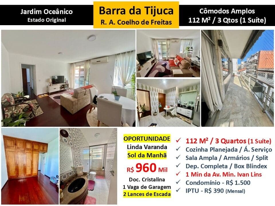 Apto Barra da Tijuca JO Armando Coelho de Freitas 112M²