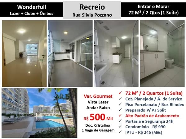 Apto Recreio Zico Wonderfull 72M² 2